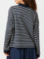Sara stripe polo blouse navy 