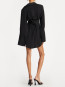 Satin tie shirt dress black 