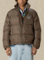 Slogan moiré puffer jacket khaki 
