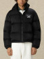 Slogan puffer jacket black 