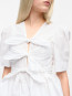 Washed stretch tie strap blouse white 