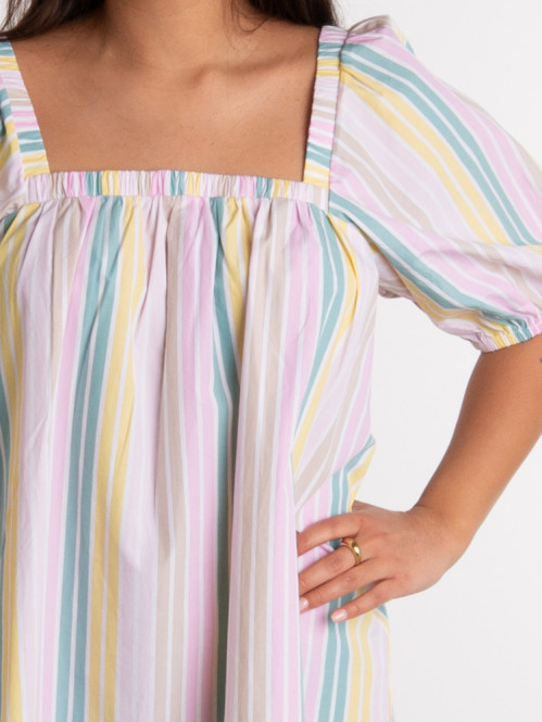 Stripe cotton mini dress multicolour 