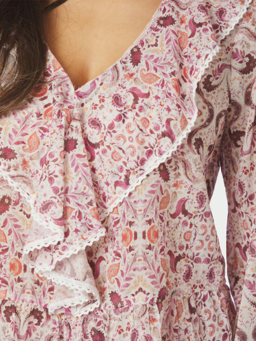 Ajda paisley dance blouse rose 