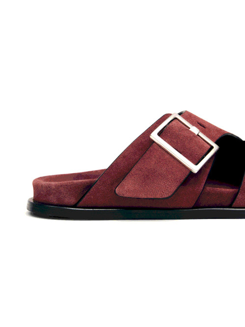 Alba sandals suede burgundy leather 
