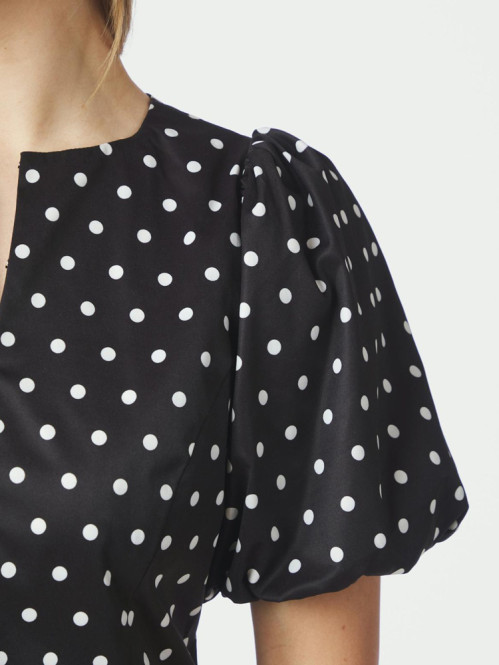 Anela dot blouse black 