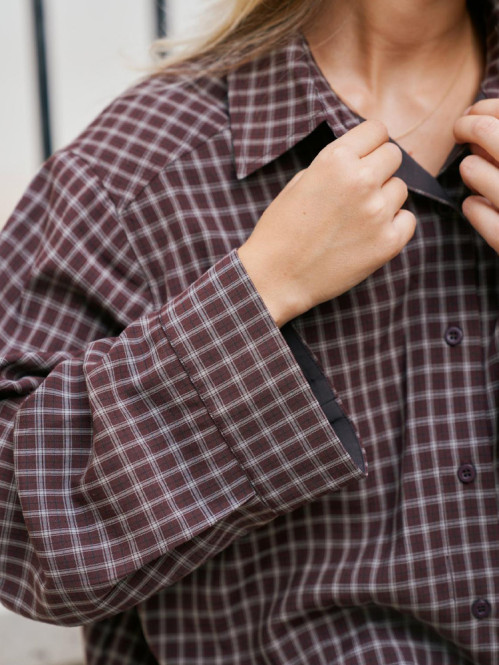 Anella check shirt choco 