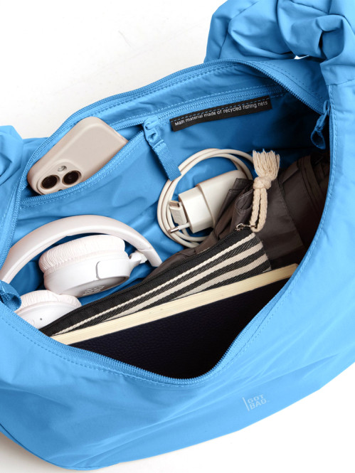 Moon bag ruffle aqua 