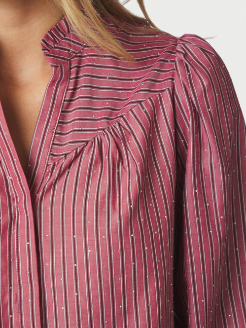 Astrida soft stripe blouse dk rose 