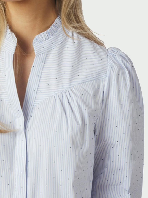 Astrida stripe stone blouse light blue 