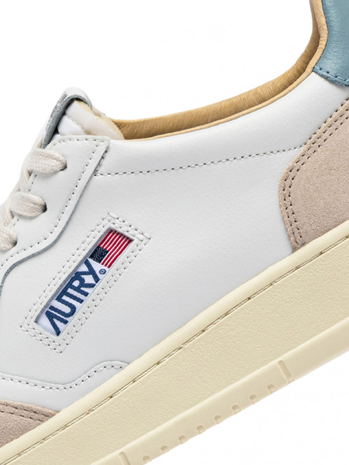 Medalist wmns sneaker suede white slv blue 