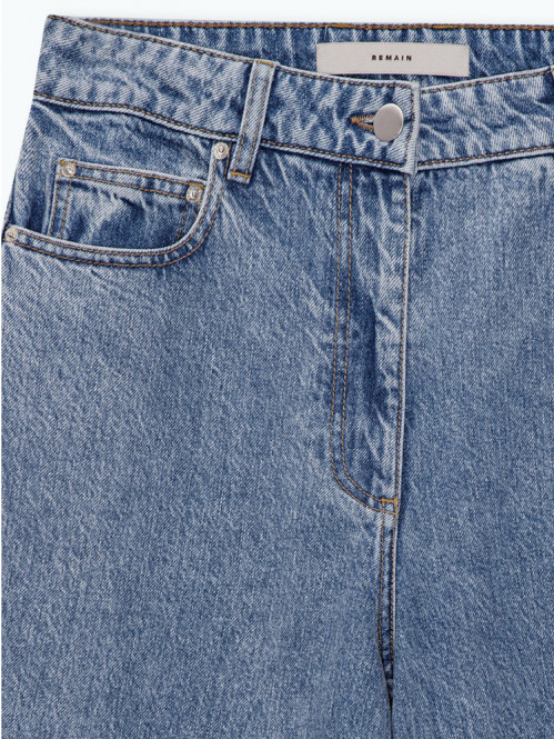 Cocoon denim pants faded denim 25