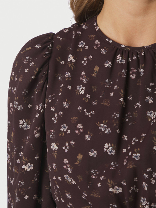Delphine flowerbunch blouse choco plum 