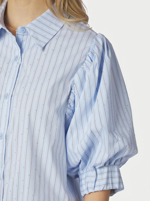 Etta stripe stone shirt light blue S