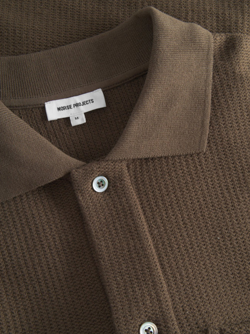 Gustav crochet shirt chestnut 
