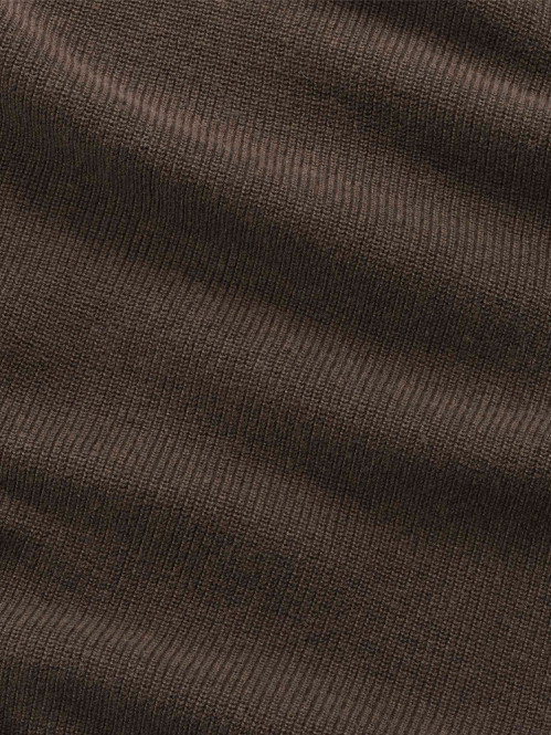 Hope rib knit polo brown mel 