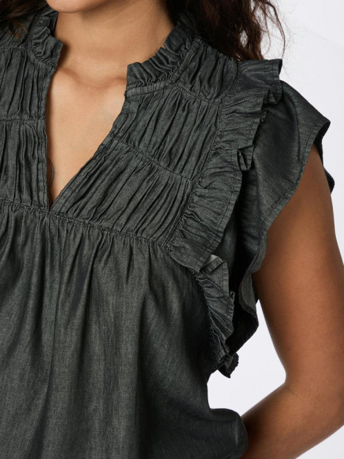 Jayla denim top black 