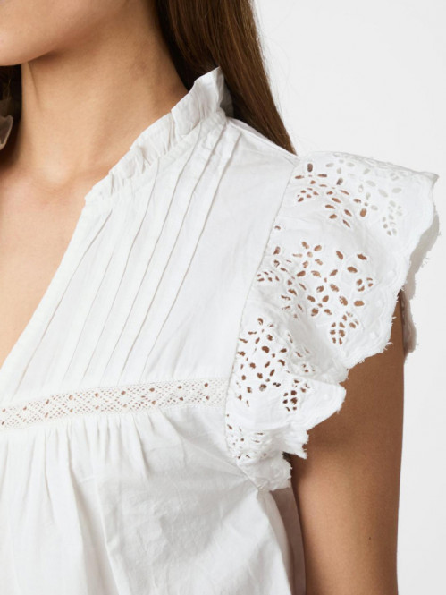 Kyoti embroidery top white 