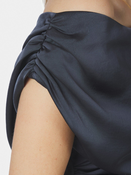 Lilith heavy sateen dress midnight blue S