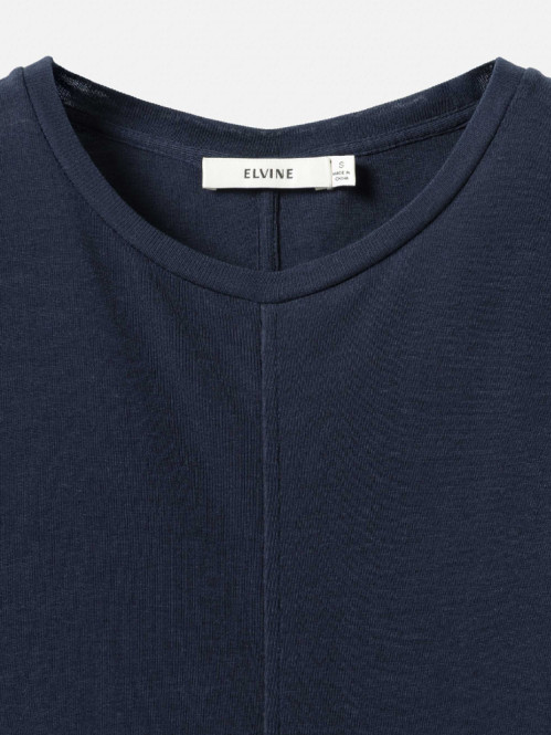 Lyocell wool short sleeve top indigo noir 