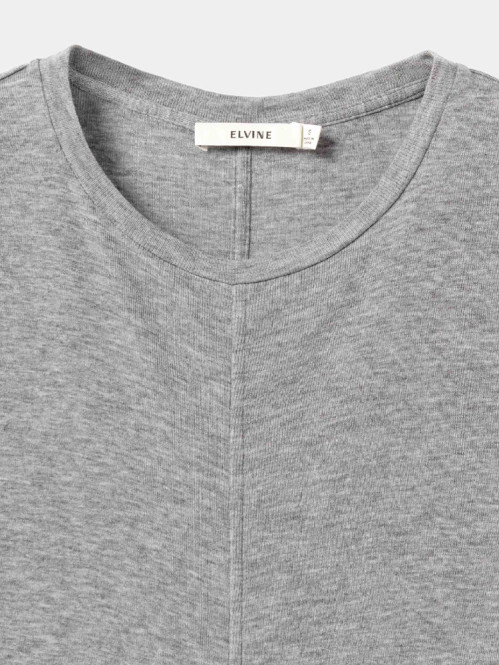 Lyocell wool short sleeve top mid grey 