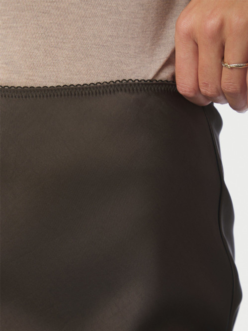 Mindie heavy sateen skirt dark brown 