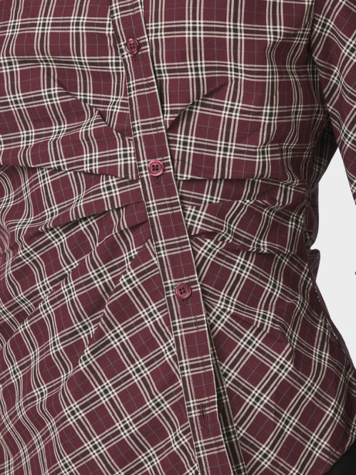 Noella medium check shirt plum 