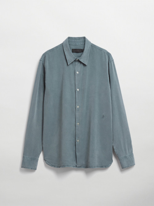 Ossian garment dyed tencel shirt english blu 