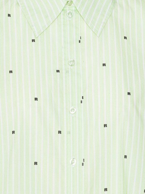Poplin oversized shirt gleam green comb 