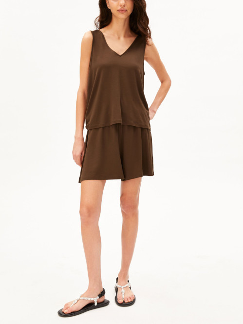Relaxed jersey shorts dried palm 