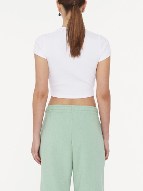 Ribbed cropped t-shirt bright white 