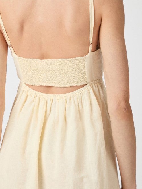 Savani long linen dress light yellow 