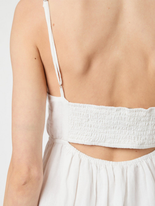 Savani long linen dress white 