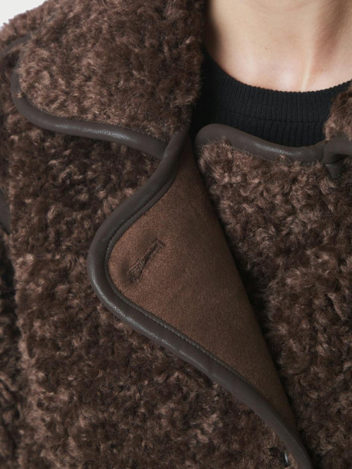 Senta faux fur coat dark brown 