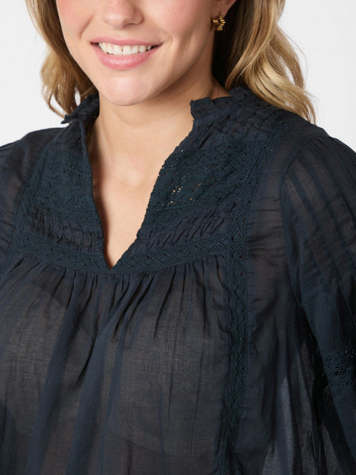 Siama s voile blouse navy 