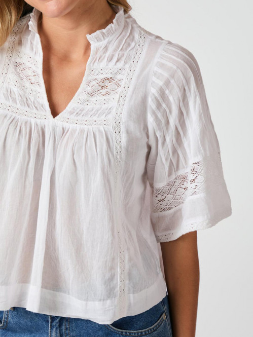 Siama s voile blouse white S