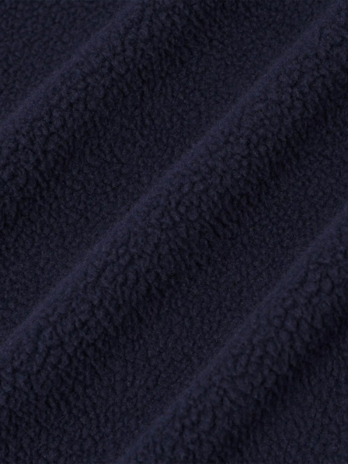 Slogan zipped sherpa jacket navy 