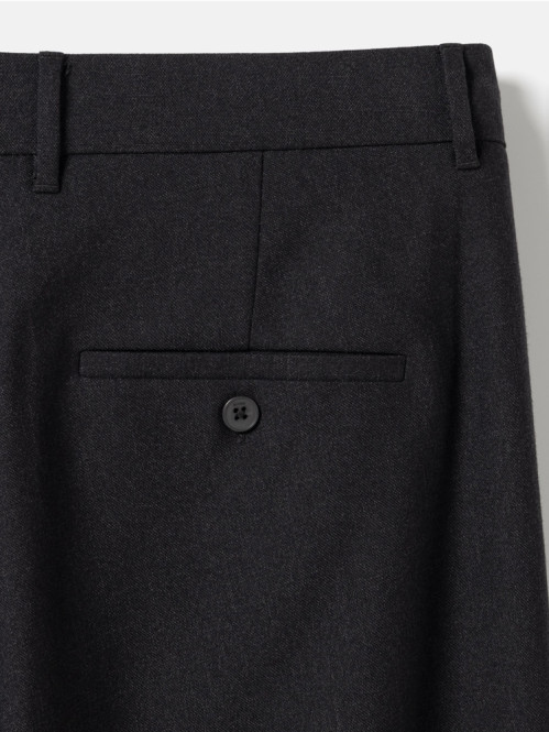 Tapered pleated melange pants black mel 