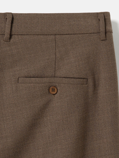 Tapered pleated melange pants brown mel 