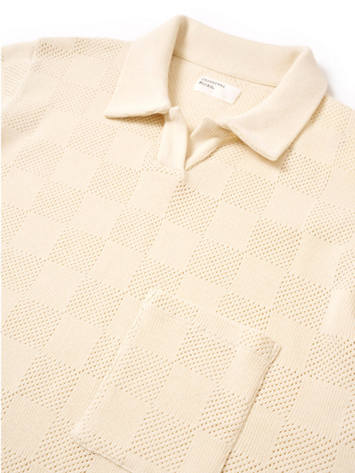 Vacation polo fantasy checkerboard ecru 