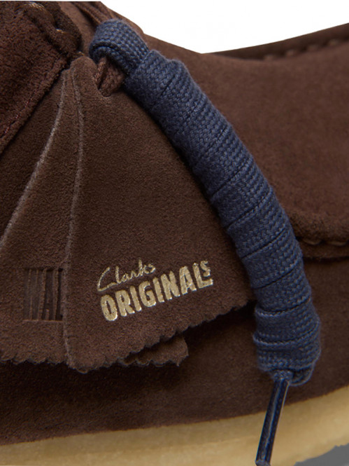 Wallabee moccasin dk brown suede 