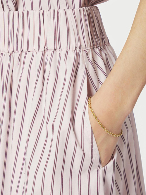 Yara long double stripe skirt rose XS