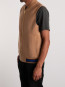 Monogram sleeveless zipped jacket brown 