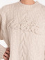 Cable knit logo sweater pristine white 