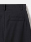 Cropped melange wide-pleat pants black mel M
