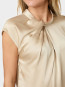 Fleur drapy satin blouse dark sand 