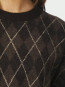 Kick check knit blouse dark brown 