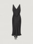 Light satin frill detaildress black 