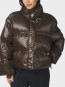 Rhea shiny puffer jacket chocolate brown 