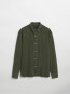 Ossian garment dyed tencel shirt shelter grn 