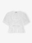 Washed stretch tie strap blouse white 